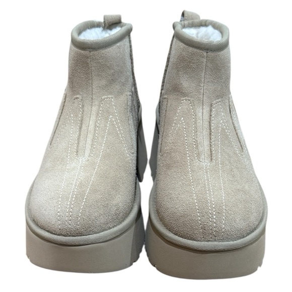 New UGG W Ultra Mini New Heights Sunwave Mustard Seed Boots Sz 8 Neutral Staple - Picture 2 of 10